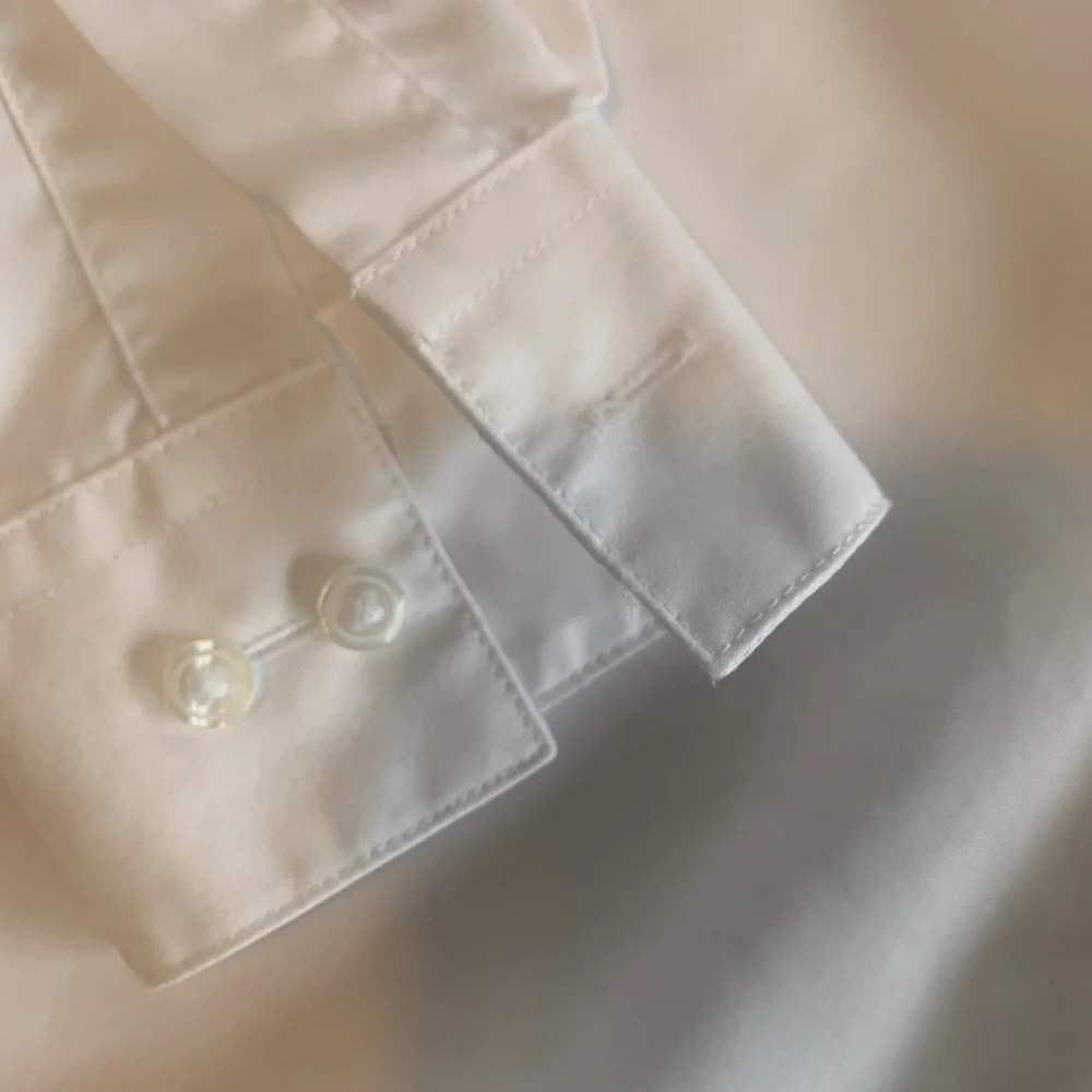 Staff Classic Button Down Long Sleeve‎ White Dress Shirt Boys Small Preloved